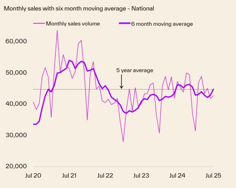 Monthly Sales With 6 Month Moving Average National
